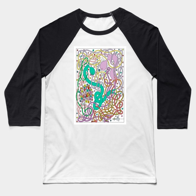 Mr Squiggly Flowers For Mom Baseball T-Shirt by becky-titus